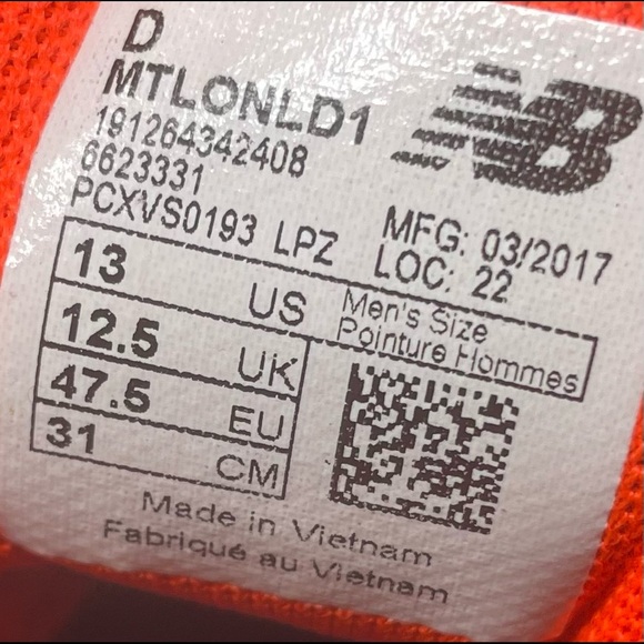 New Balance Lonoke Hiking Shoe Blue Orange Gray Mens 13 - Picture 10 of 10